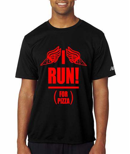 Running - I Run For Pizza - NB Mens Black Short Sleeve Shirt